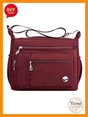 Roomy Multi-Pocket Nylon Crossbody Handbag Tote Satchel Shoulder Bag